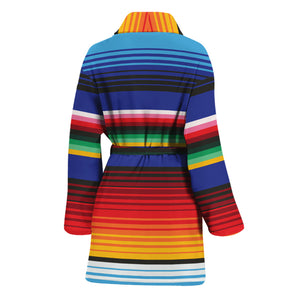 Tribal Mexican Serape Pattern Print Women's Bathrobe