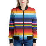 Tribal Mexican Serape Pattern Print Women's Bomber Jacket