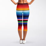 Tribal Mexican Serape Pattern Print Women's Capri Leggings