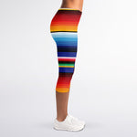 Tribal Mexican Serape Pattern Print Women's Capri Leggings