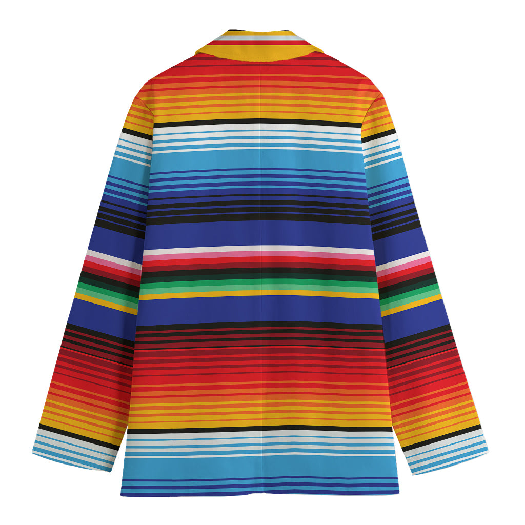 Tribal Mexican Serape Pattern Print Women's Cotton Blazer