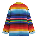 Tribal Mexican Serape Pattern Print Women's Cotton Blazer