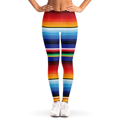 Tribal Mexican Serape Pattern Print Women's Leggings