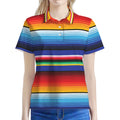 Tribal Mexican Serape Pattern Print Women's Polo Shirt