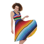 Tribal Mexican Serape Pattern Print Women's Sleeveless Dress
