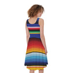 Tribal Mexican Serape Pattern Print Women's Sleeveless Dress