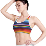 Tribal Mexican Serape Pattern Print Women's Sports Bra