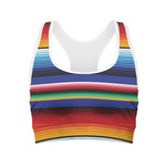Tribal Mexican Serape Pattern Print Women's Sports Bra