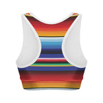 Tribal Mexican Serape Pattern Print Women's Sports Bra
