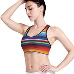 Tribal Mexican Serape Pattern Print Women's Sports Bra