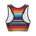 Tribal Mexican Serape Pattern Print Women's Sports Bra