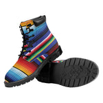 Tribal Mexican Serape Pattern Print Work Boots
