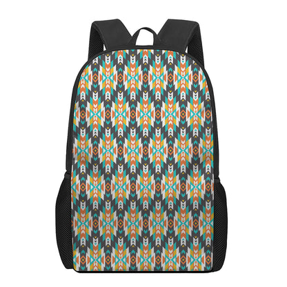 Tribal Native American Pattern Print 17 Inch Backpack