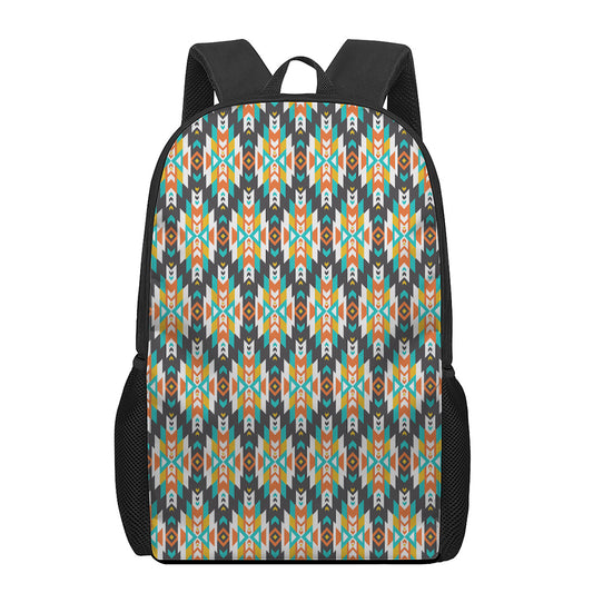 Tribal Native American Pattern Print 17 Inch Backpack