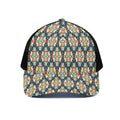 Tribal Native American Pattern Print Black Mesh Trucker Hat