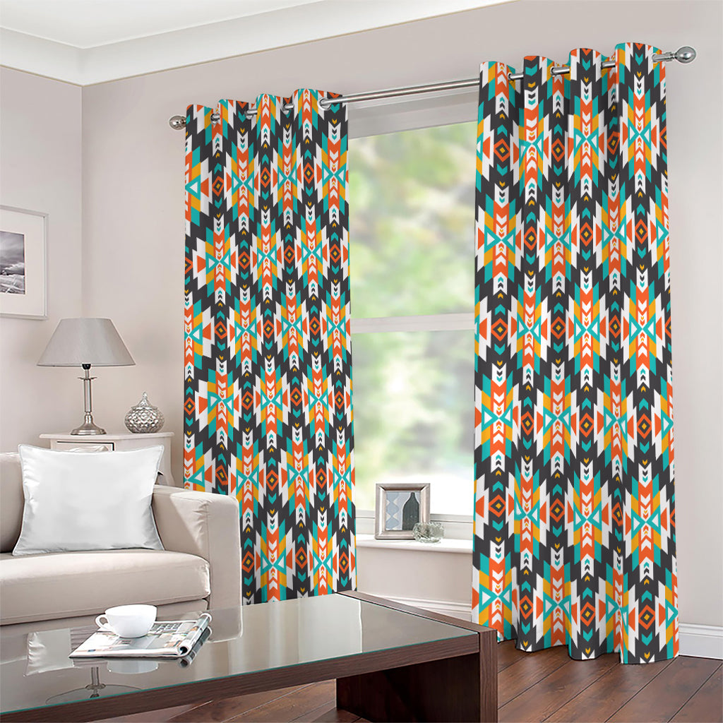 Tribal Native American Pattern Print Blackout Grommet Curtains