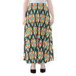 Tribal Native American Pattern Print Chiffon Maxi Skirt