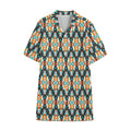 Tribal Native American Pattern Print Cotton Hawaiian Shirt
