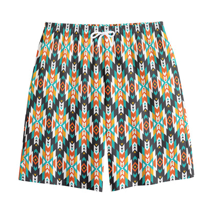 Tribal Native American Pattern Print Cotton Shorts