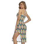 Tribal Native American Pattern Print Cross Back Cami Dress