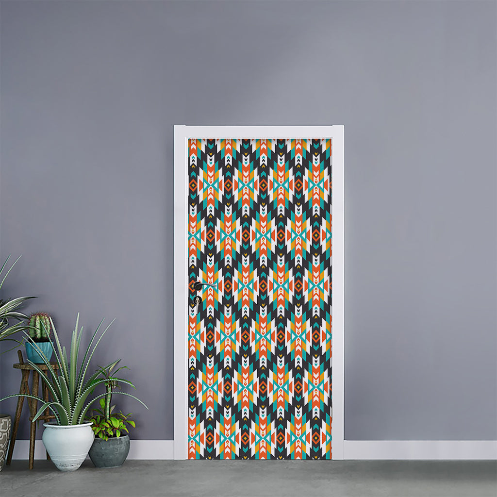 Tribal Native American Pattern Print Door Sticker