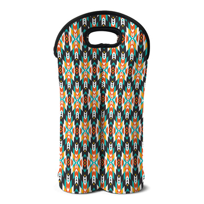 Tribal Native American Pattern Print Double Neoprene Wine Tote