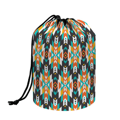 Tribal Native American Pattern Print Drawstring Makeup Bag