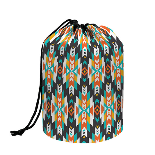 Tribal Native American Pattern Print Drawstring Makeup Bag