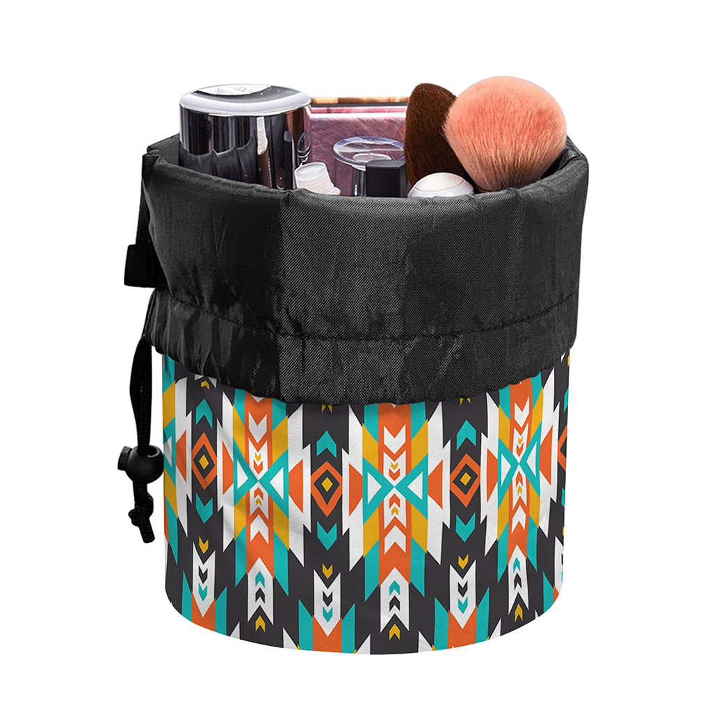 Tribal Native American Pattern Print Drawstring Makeup Bag