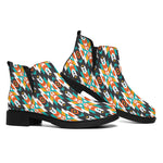 Tribal Native American Pattern Print Flat Ankle Boots