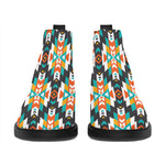 Tribal Native American Pattern Print Flat Ankle Boots