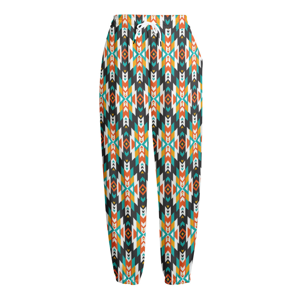Tribal Native American Pattern Print Fleece Lined Knit Pants