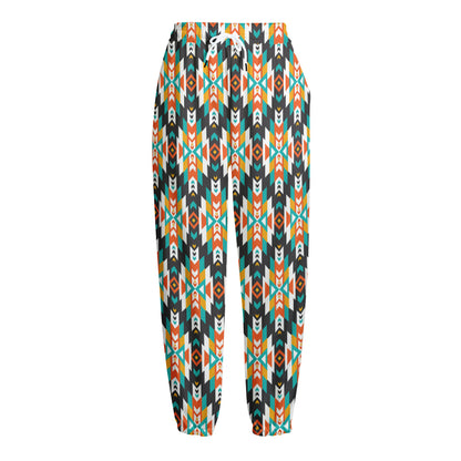 Tribal Native American Pattern Print Fleece Lined Knit Pants