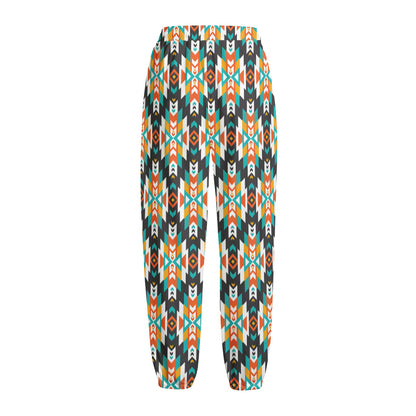 Tribal Native American Pattern Print Fleece Lined Knit Pants