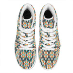 Tribal Native American Pattern Print High Top Leather Sneakers