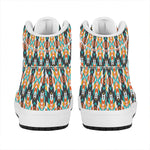 Tribal Native American Pattern Print High Top Leather Sneakers
