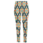 Tribal Native American Pattern Print High-Waisted Pocket Leggings