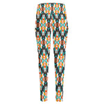 Tribal Native American Pattern Print High-Waisted Pocket Leggings