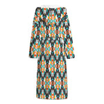 Tribal Native American Pattern Print Hooded Bathrobe