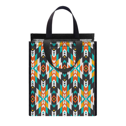 Tribal Native American Pattern Print Insulated Lunch Tote