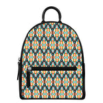 Tribal Native American Pattern Print Leather Backpack