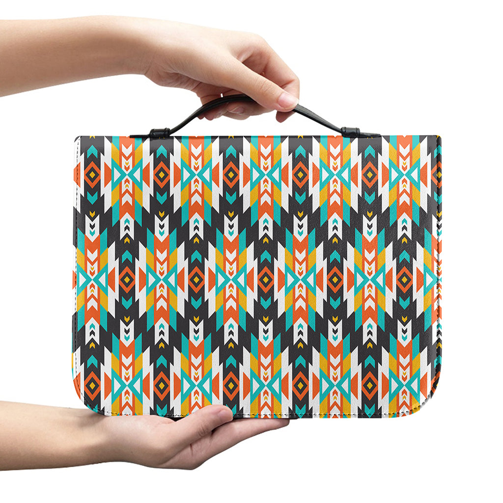 Tribal Native American Pattern Print Leather Bible Cover