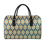 Tribal Native American Pattern Print Leather Duffle Bag