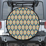 Tribal Native American Pattern Print Leather Spare Tire Cover