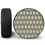 Tribal Native American Pattern Print Leather Spare Tire Cover