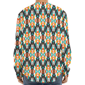 Tribal Native American Pattern Print Long Sleeve Baseball Jersey