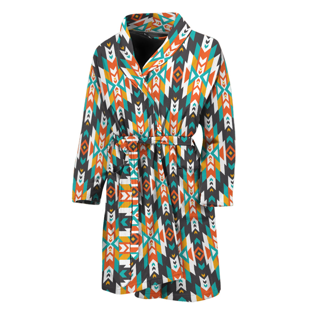 Tribal Native American Pattern Print Men's Bathrobe
