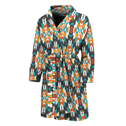 Tribal Native American Pattern Print Men's Bathrobe