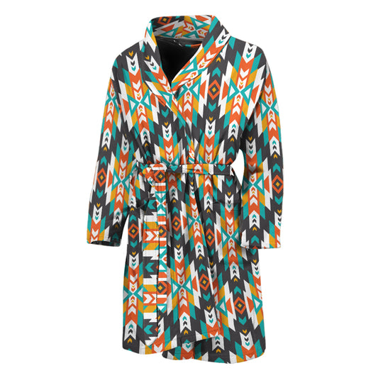 Tribal Native American Pattern Print Men's Bathrobe