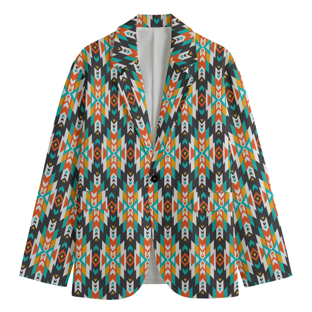 Tribal Native American Pattern Print Men's Cotton Blazer